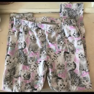 Cute cat print girls leggings 6/6x